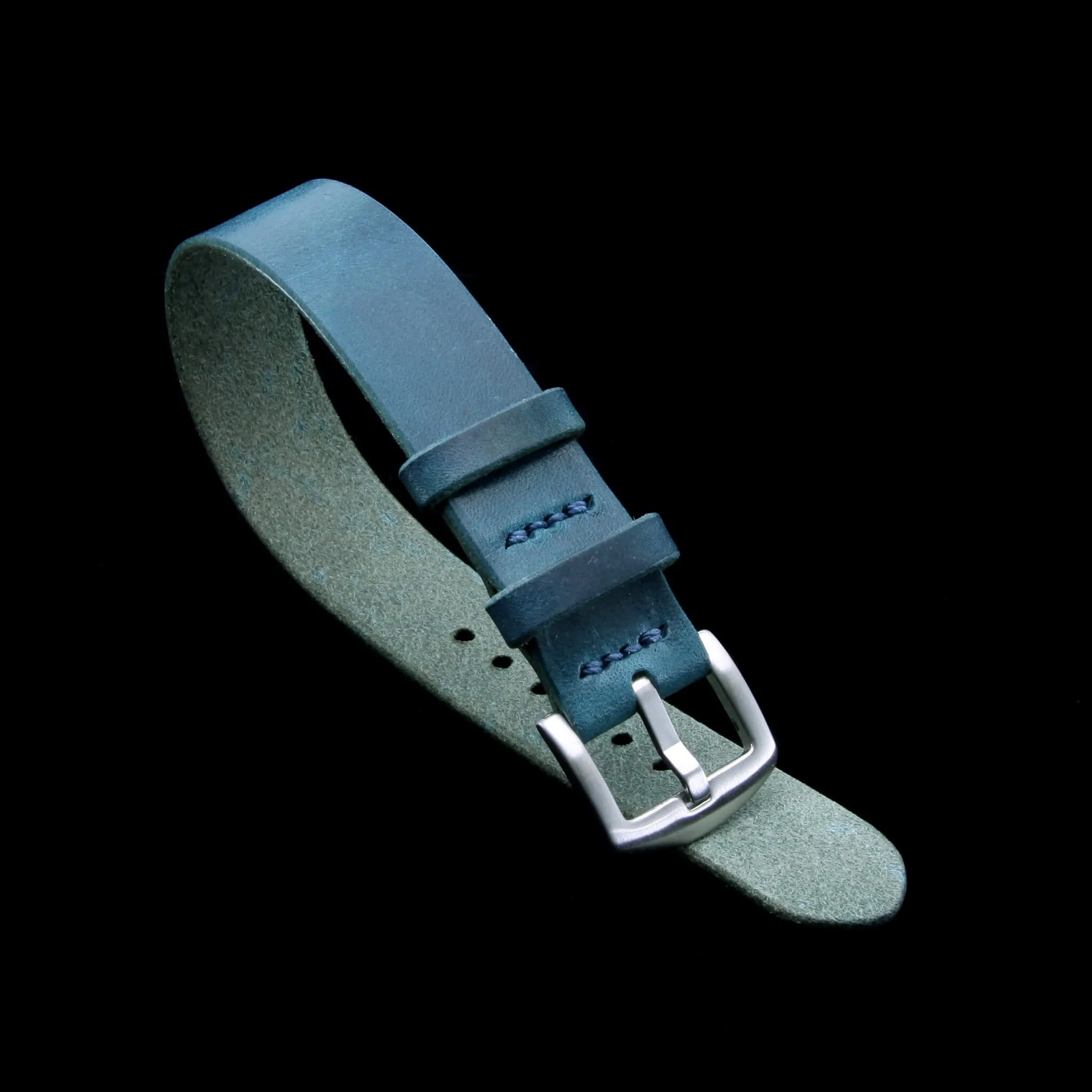 Single Pass Leather Watch Strap, 2-Keeper Military 106