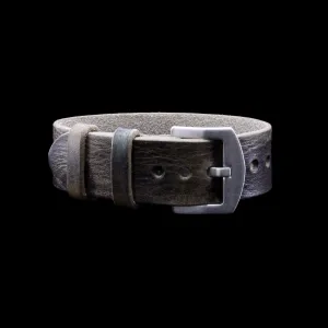 Single Pass Leather Watch Strap, 2-Keeper Military 107