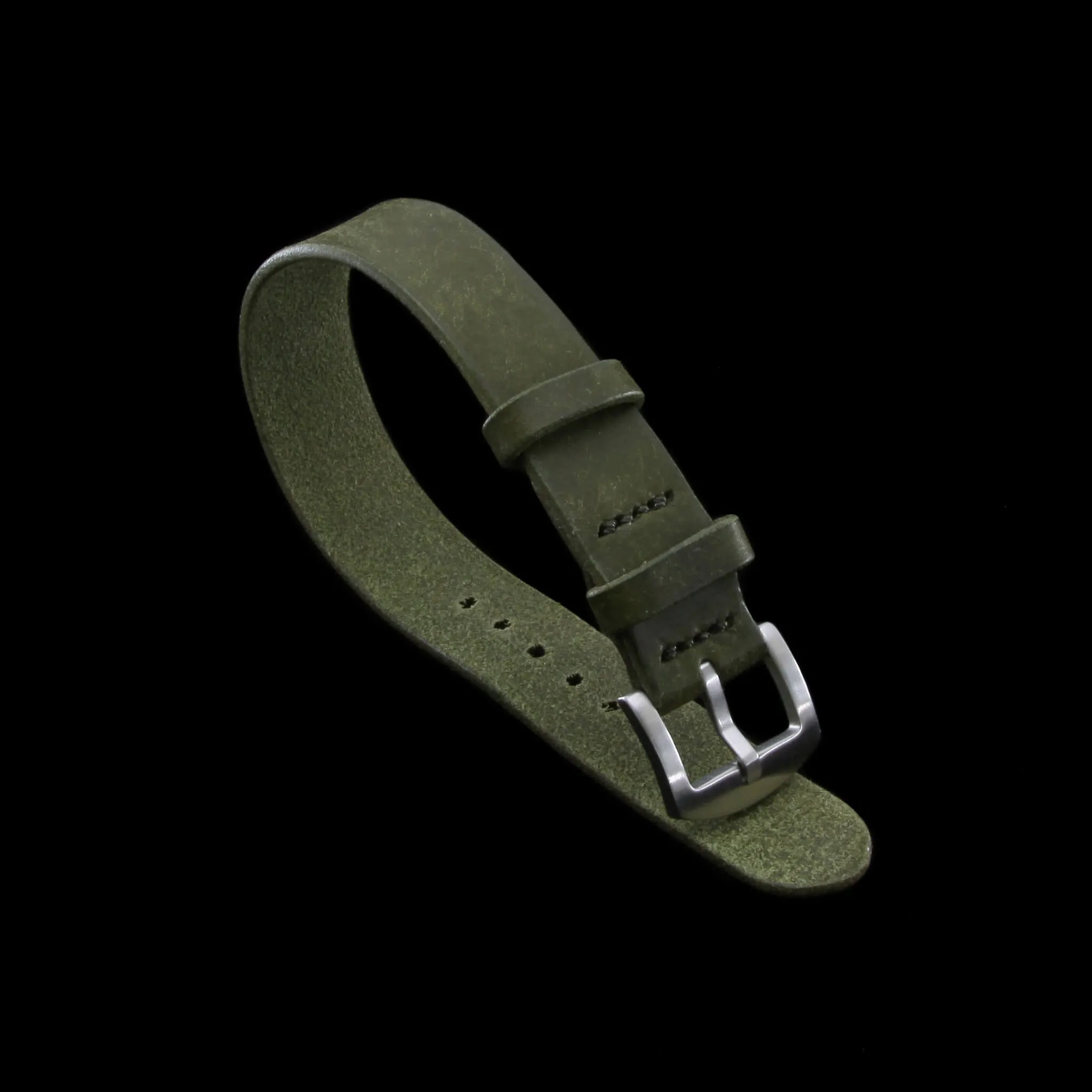 Single Pass Leather Watch Strap, 2-Keeper Pueblo Oliva