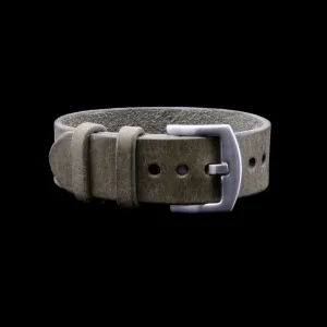 Single Pass Leather Watch Strap, 2-Keeper Rustic Olive