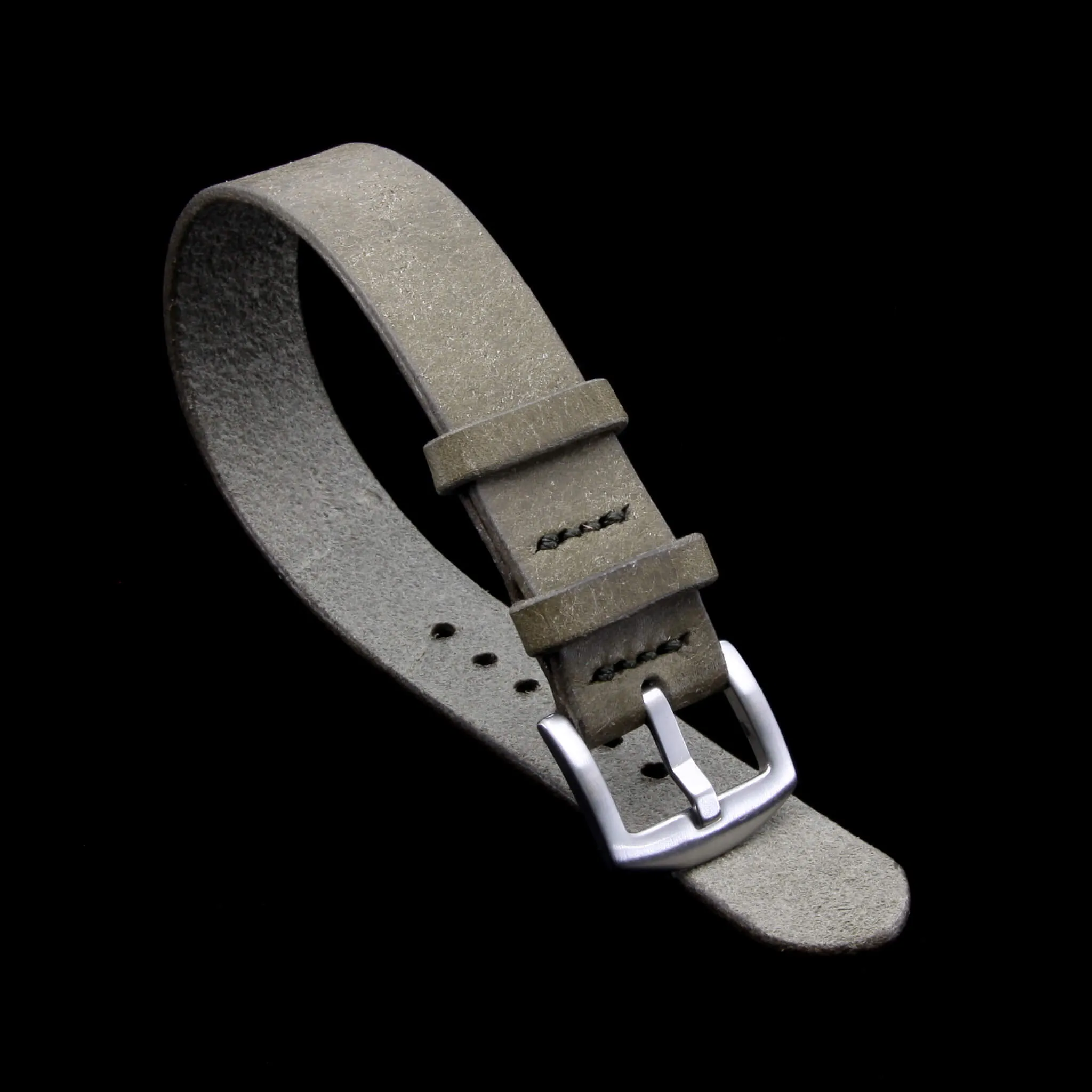 Single Pass Leather Watch Strap, 2-Keeper Rustic Olive