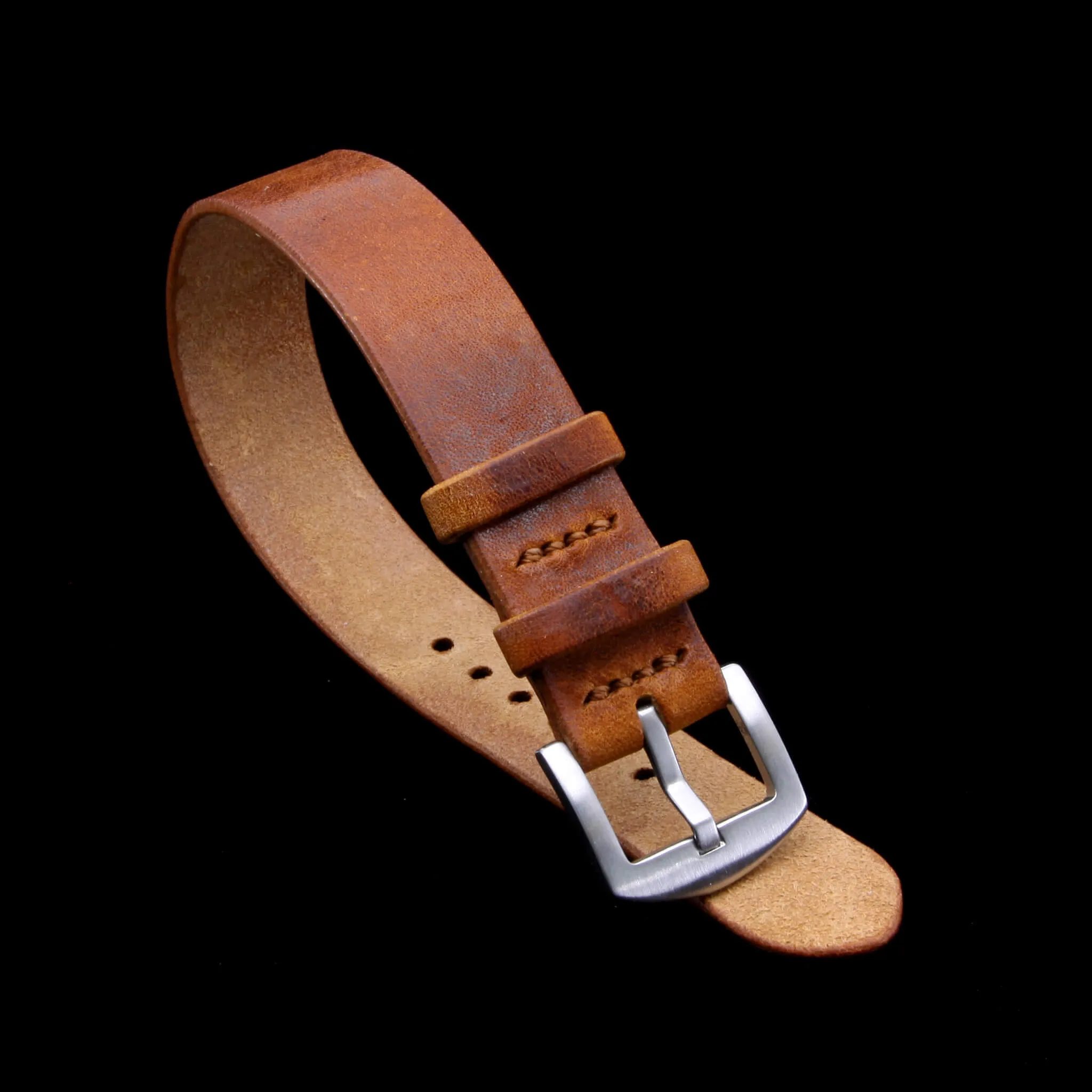 Single Pass Leather Watch Strap, 2-Keeper Vintage 403