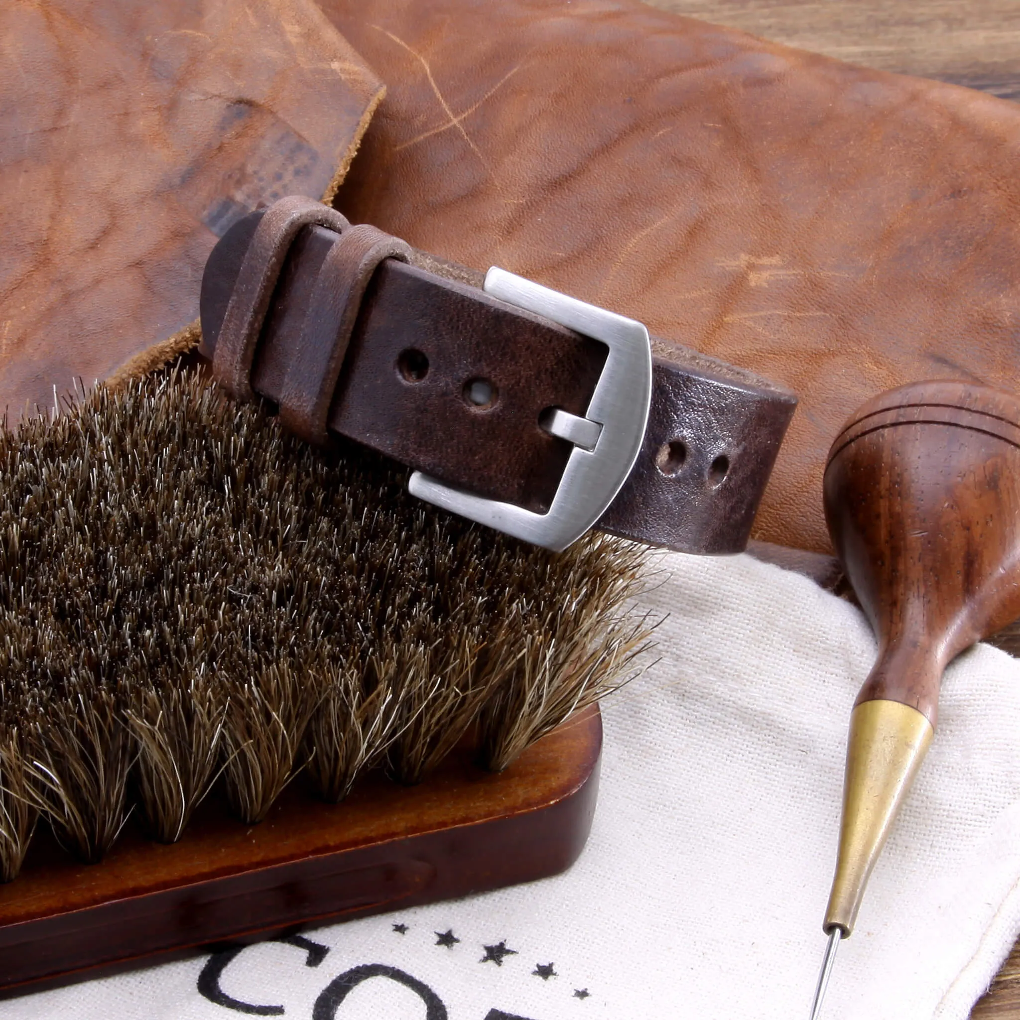 Single Pass Leather Watch Strap, 2-Keeper Vintage 405
