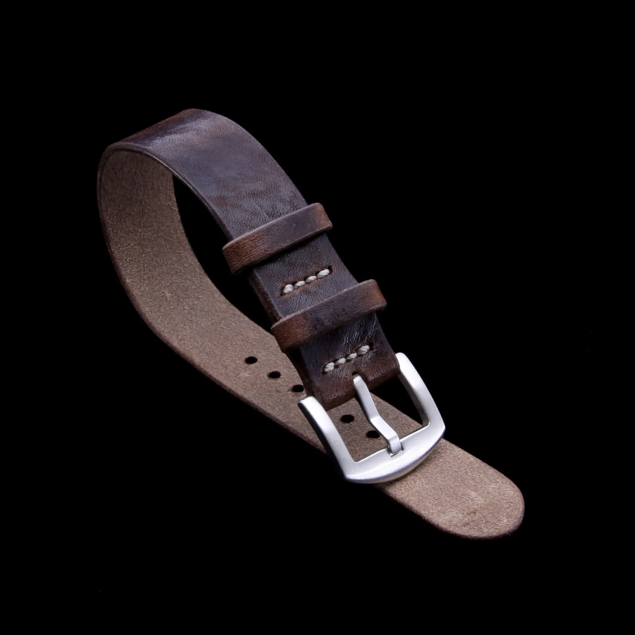 Single Pass Leather Watch Strap, 2-Keeper Vintage 405