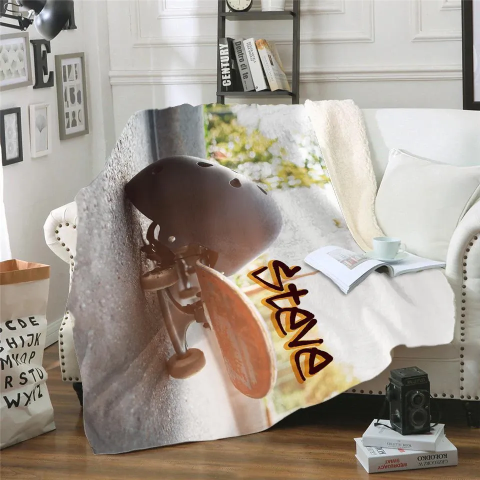 Skateboarding Personalized Blankets