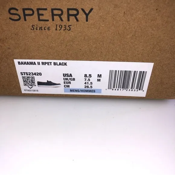 SPERRY Men's Bahama Seacycled Boat Shoes Size 8.5M