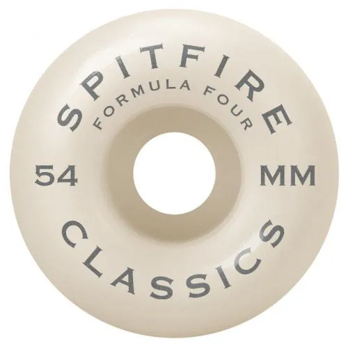 Spitfire Formula Four Classic Skateboard Wheels (silver) 99DU 54mm