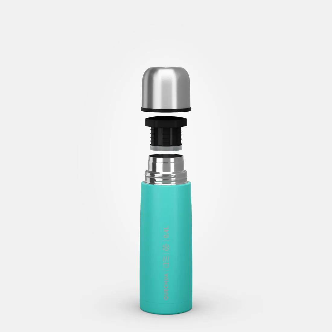 Stainless steel 0.7 L insulated bottle with cup for hiking - metal