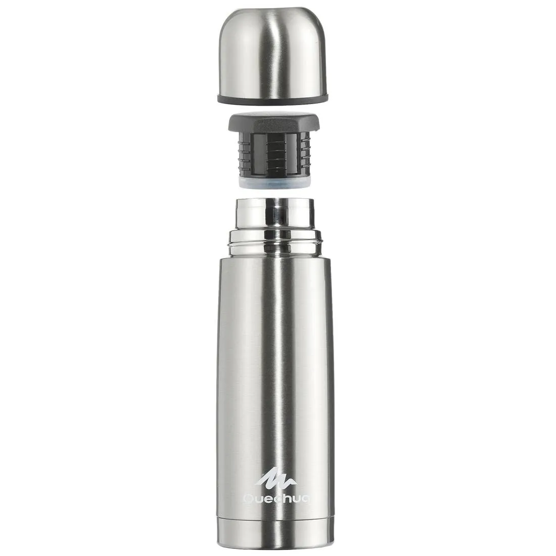 Stainless steel 0.7 L insulated bottle with cup for hiking - metal