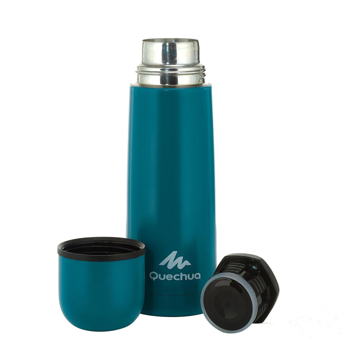 Stainless steel 0.7 L insulated bottle with cup for hiking - metal