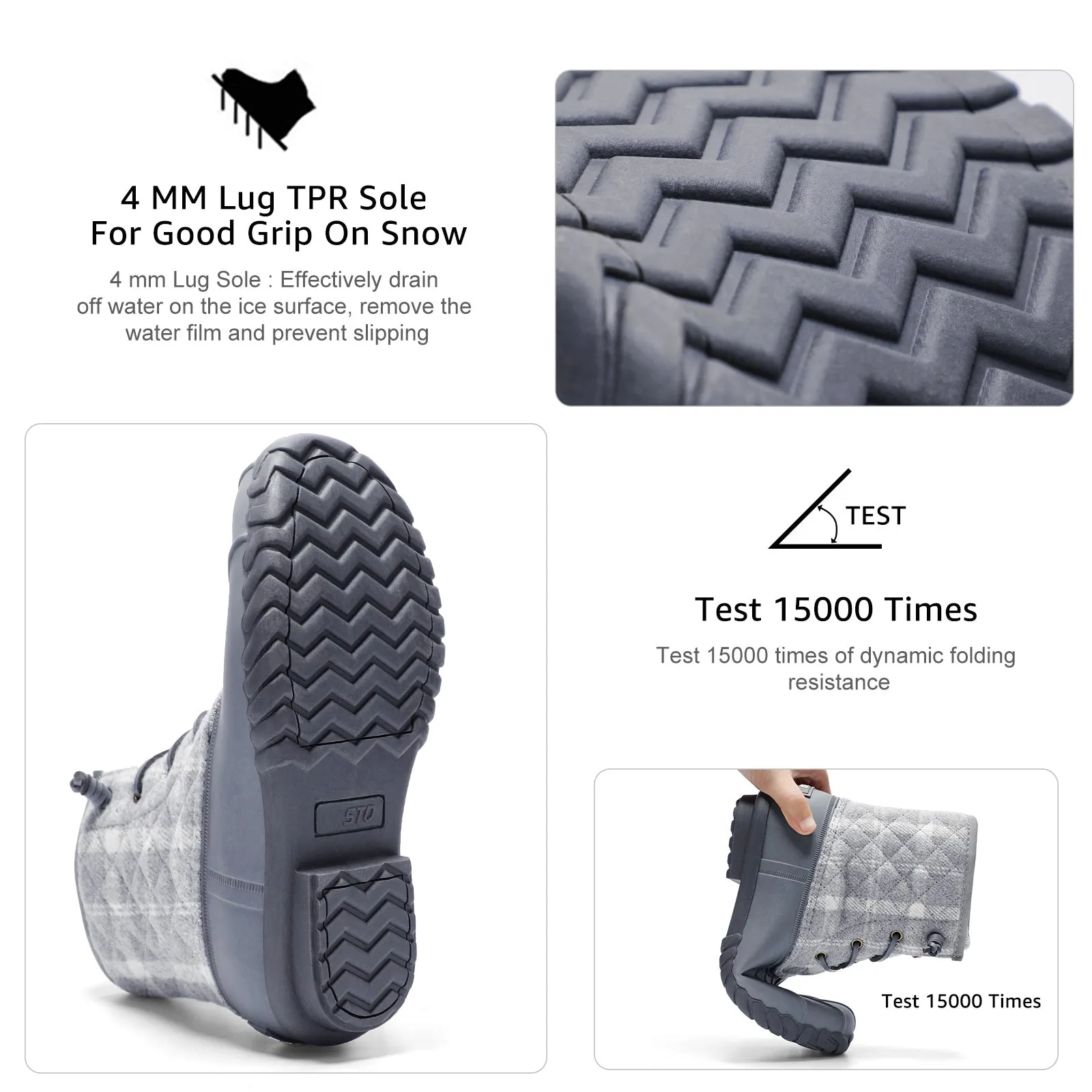 STQ Duck Boots for Women Waterproof Winter Boots Quilted Snow Boots