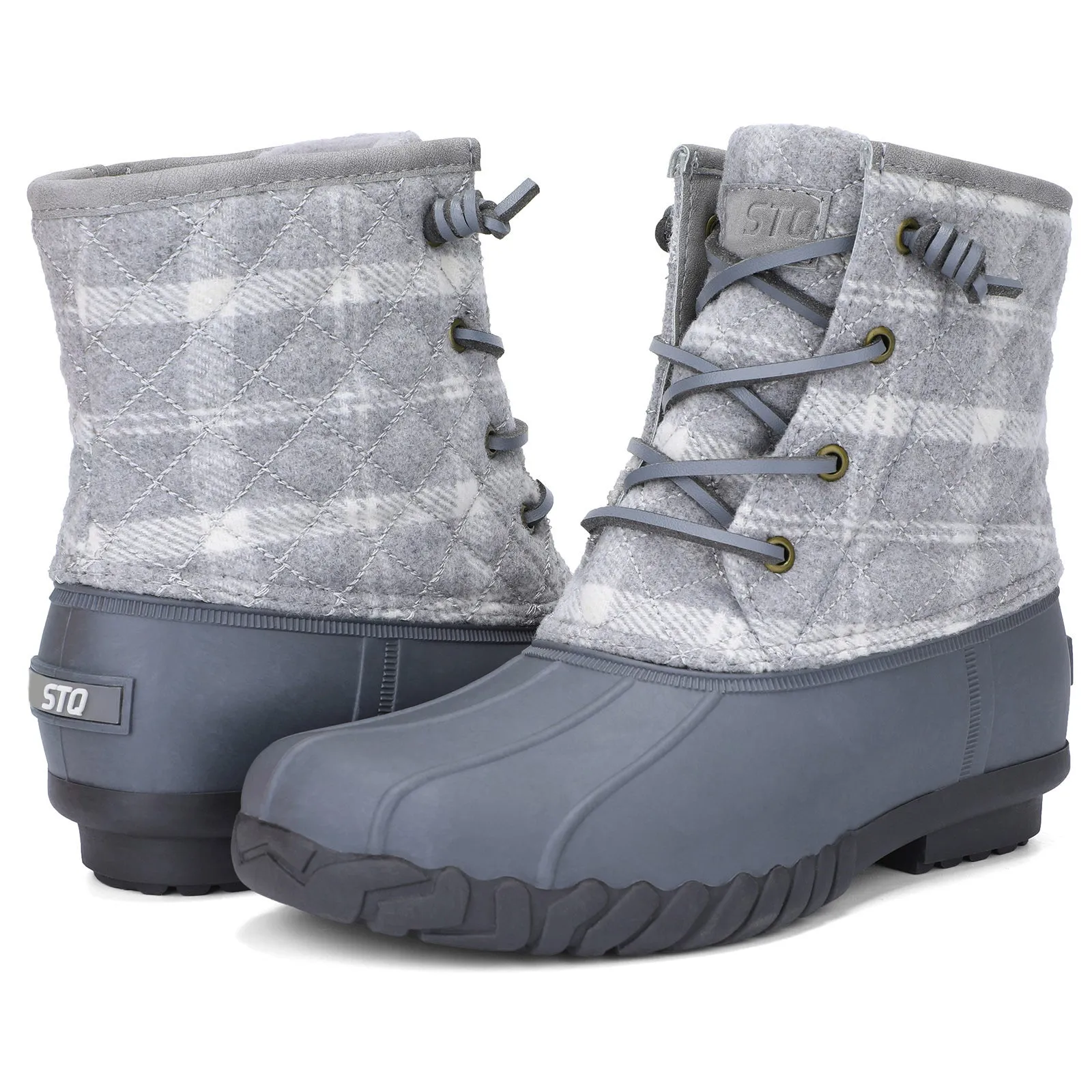 STQ Duck Boots for Women Waterproof Winter Boots Quilted Snow Boots