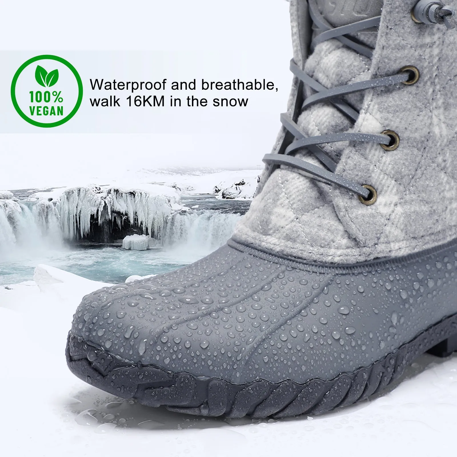 STQ Duck Boots for Women Waterproof Winter Boots Quilted Snow Boots