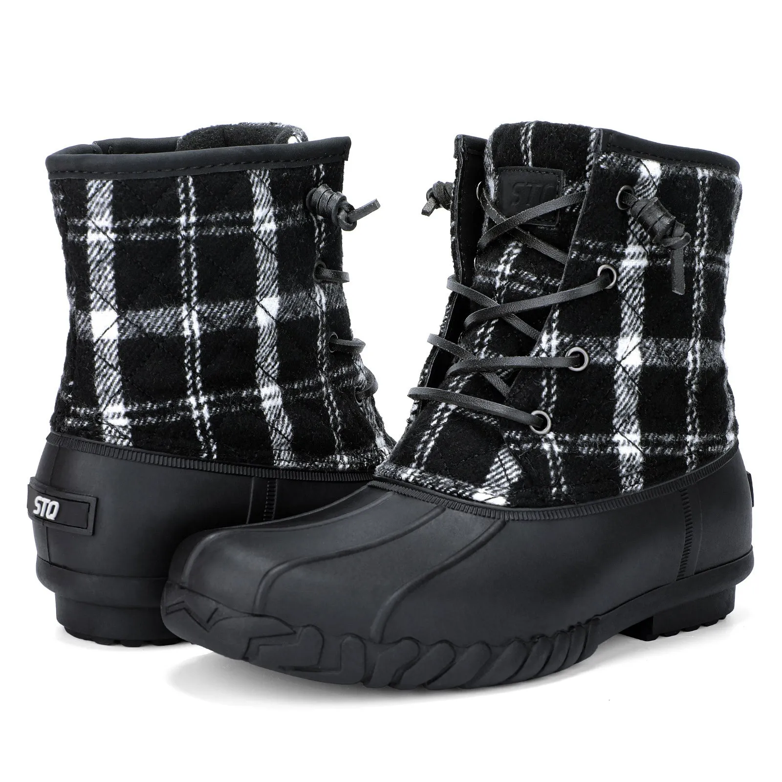 STQ Duck Boots for Women Waterproof Winter Boots Quilted Snow Boots