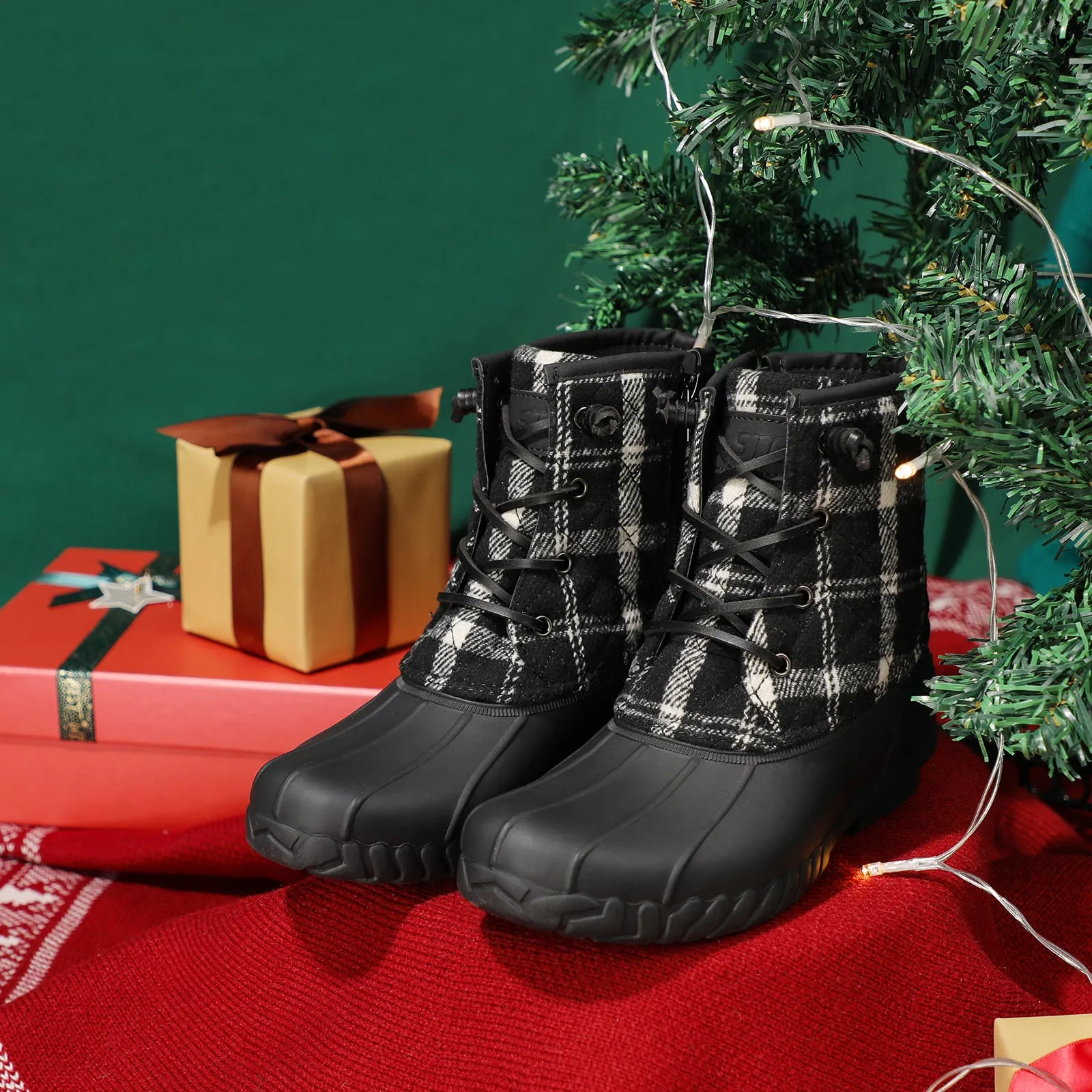 STQ Duck Boots for Women Waterproof Winter Boots Quilted Snow Boots