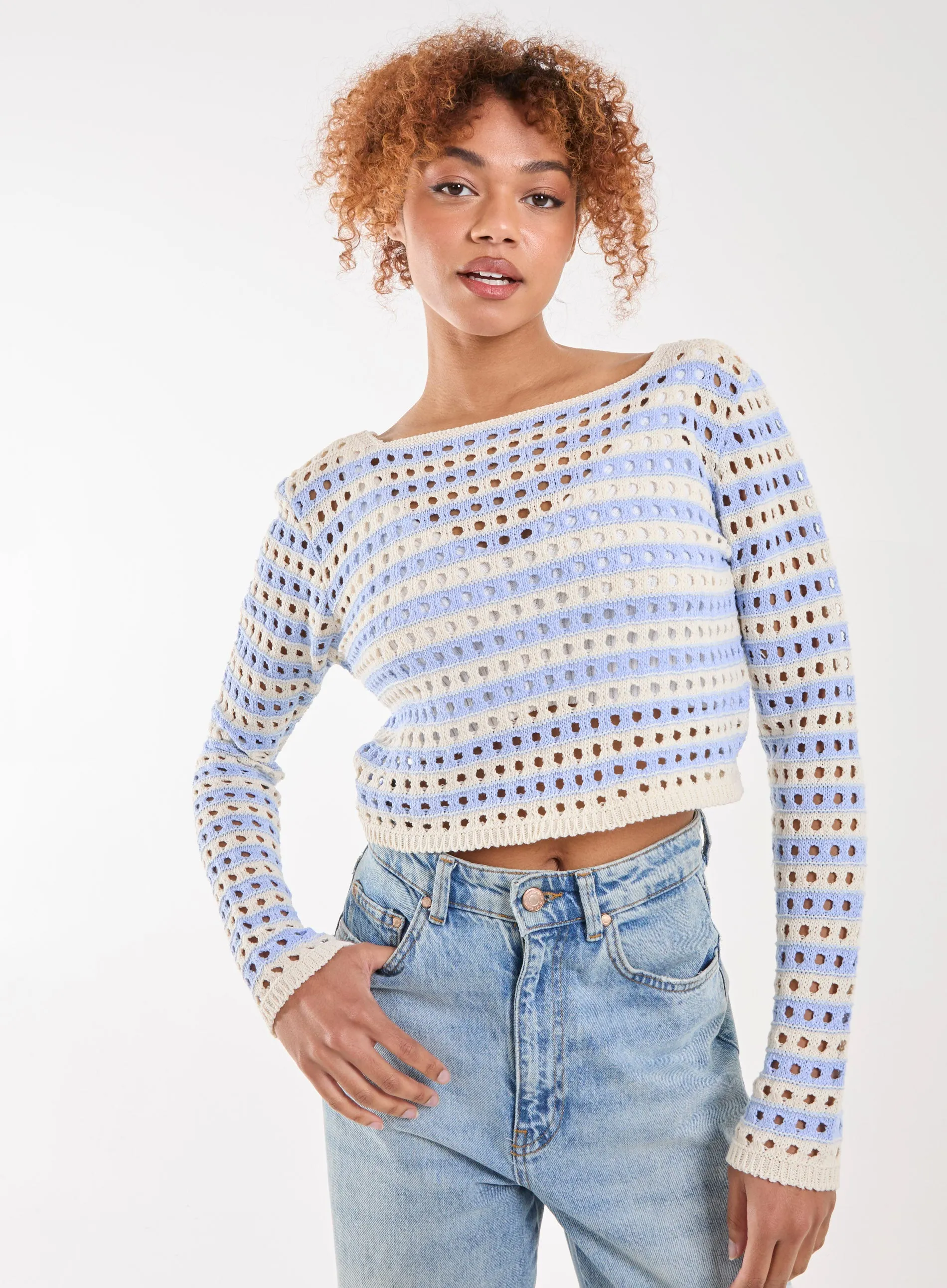 Striped Crochet Jumper