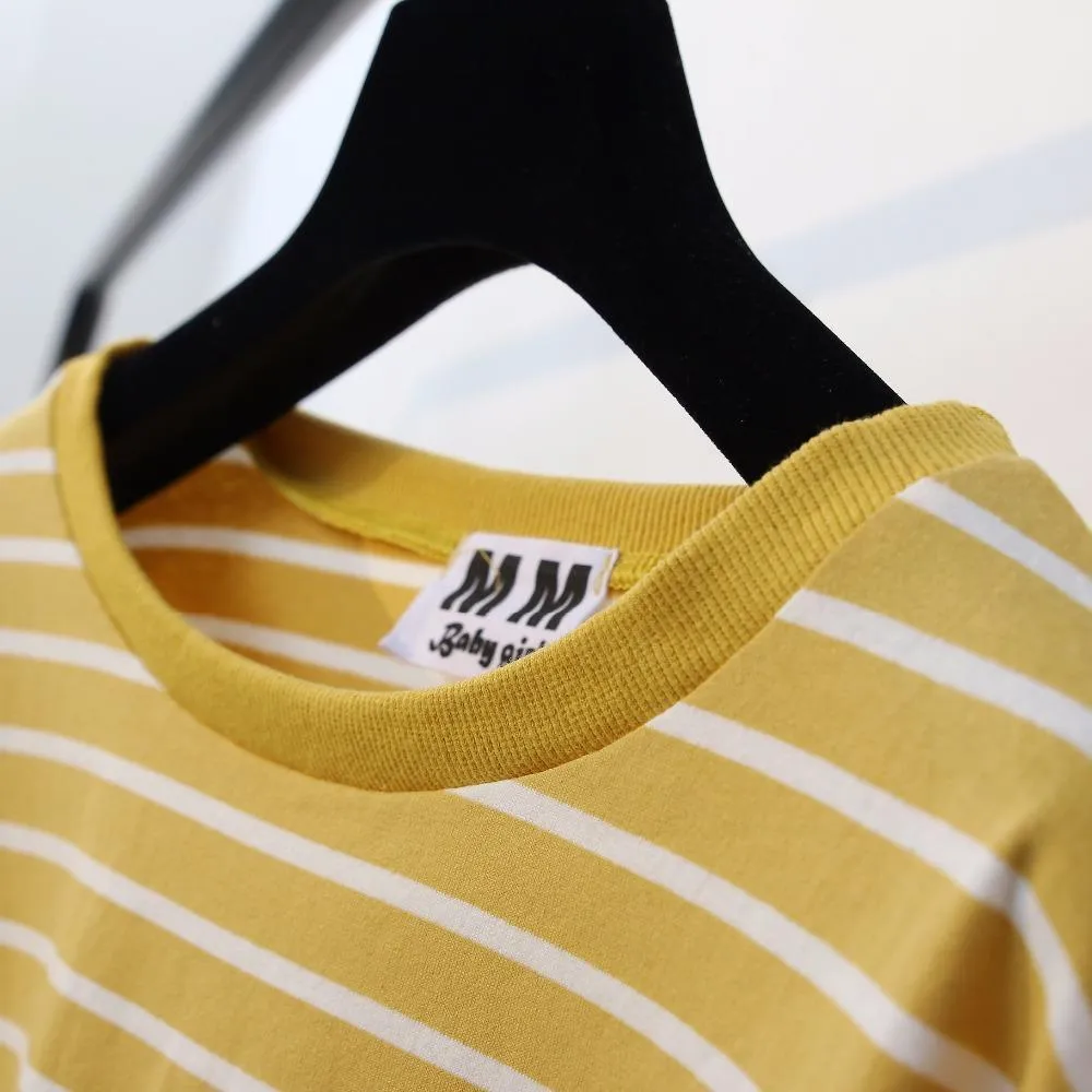Striped Long Sleeve Crop Shirt