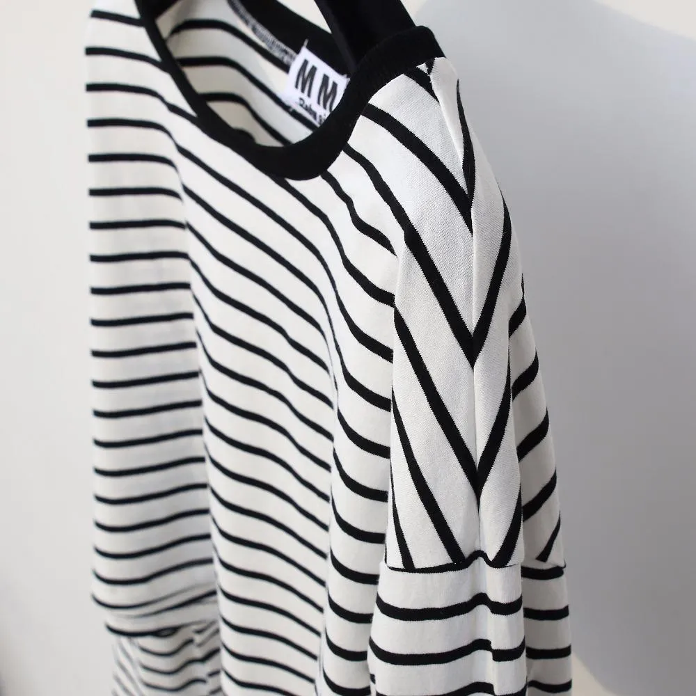 Striped Long Sleeve Crop Shirt