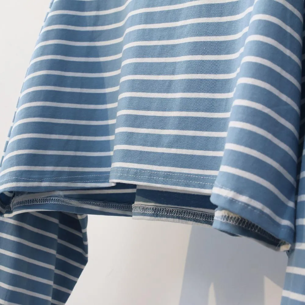 Striped Long Sleeve Crop Shirt