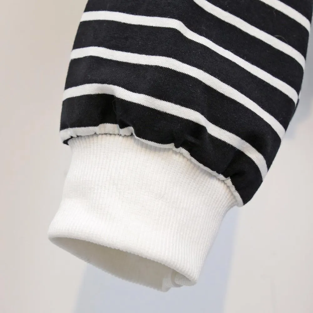 Striped Long Sleeve Crop Shirt