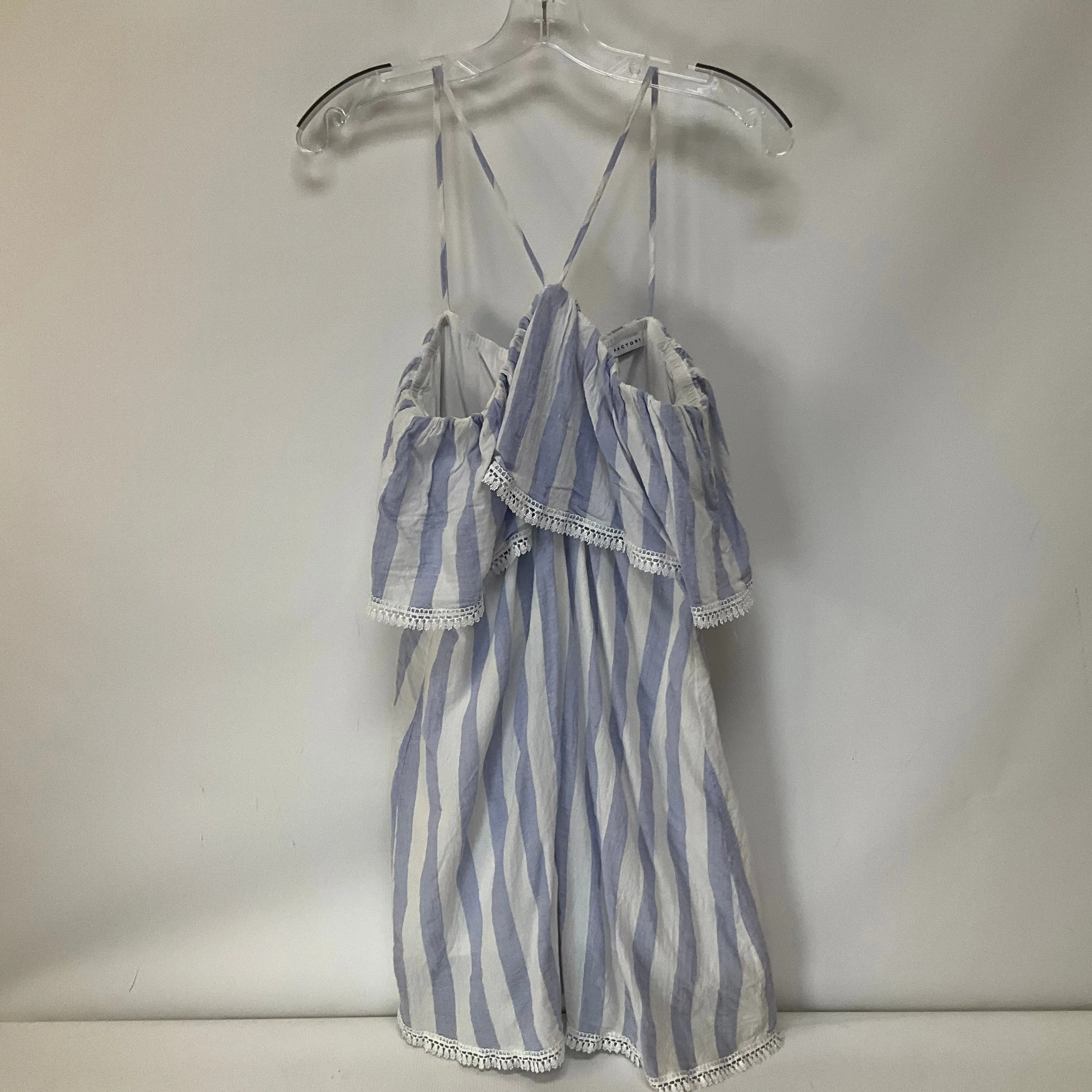 Striped Pattern Dress Casual Short English Factory, Size M