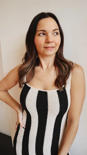 Striped Terry Sweater Dress