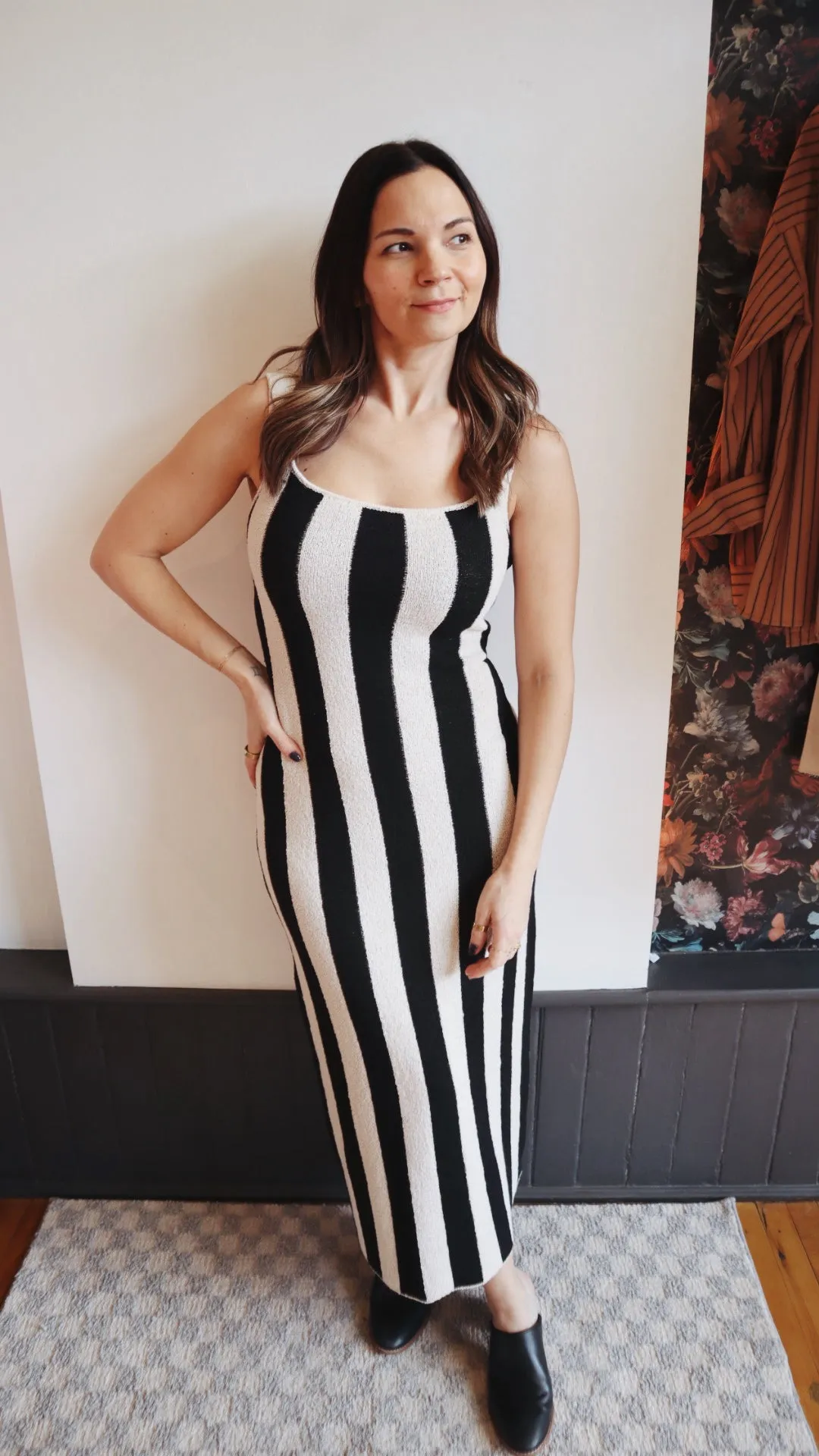 Striped Terry Sweater Dress