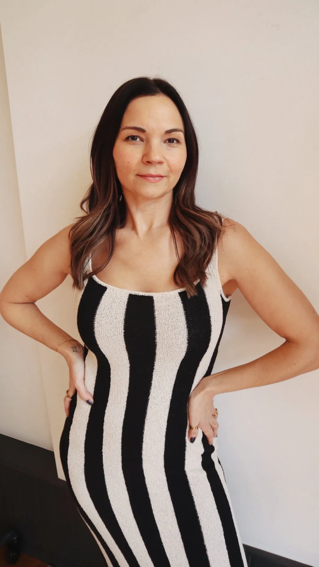 Striped Terry Sweater Dress