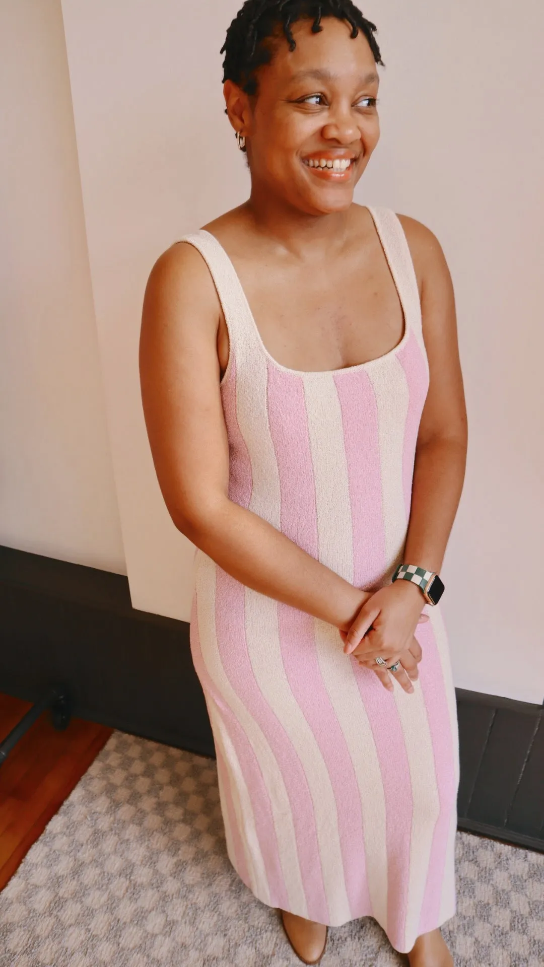 Striped Terry Sweater Dress