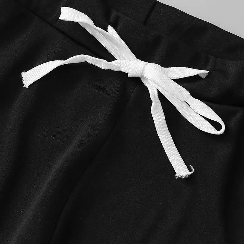 Striped V-Neck T-Shirt & Elastic Waist Pants (2 Piece Set)