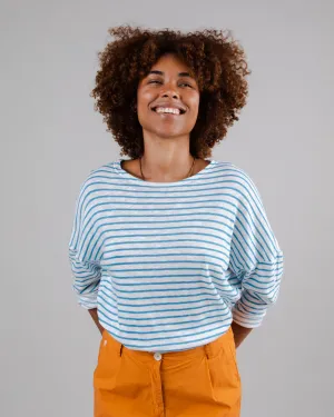 Stripes Fine Knit Sweater Blue