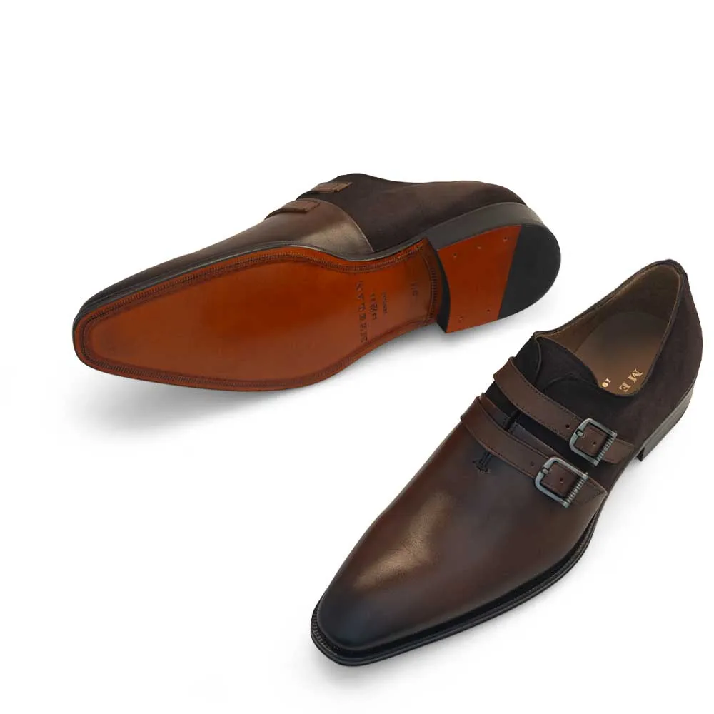 Suede/Leather Double Monk Strap