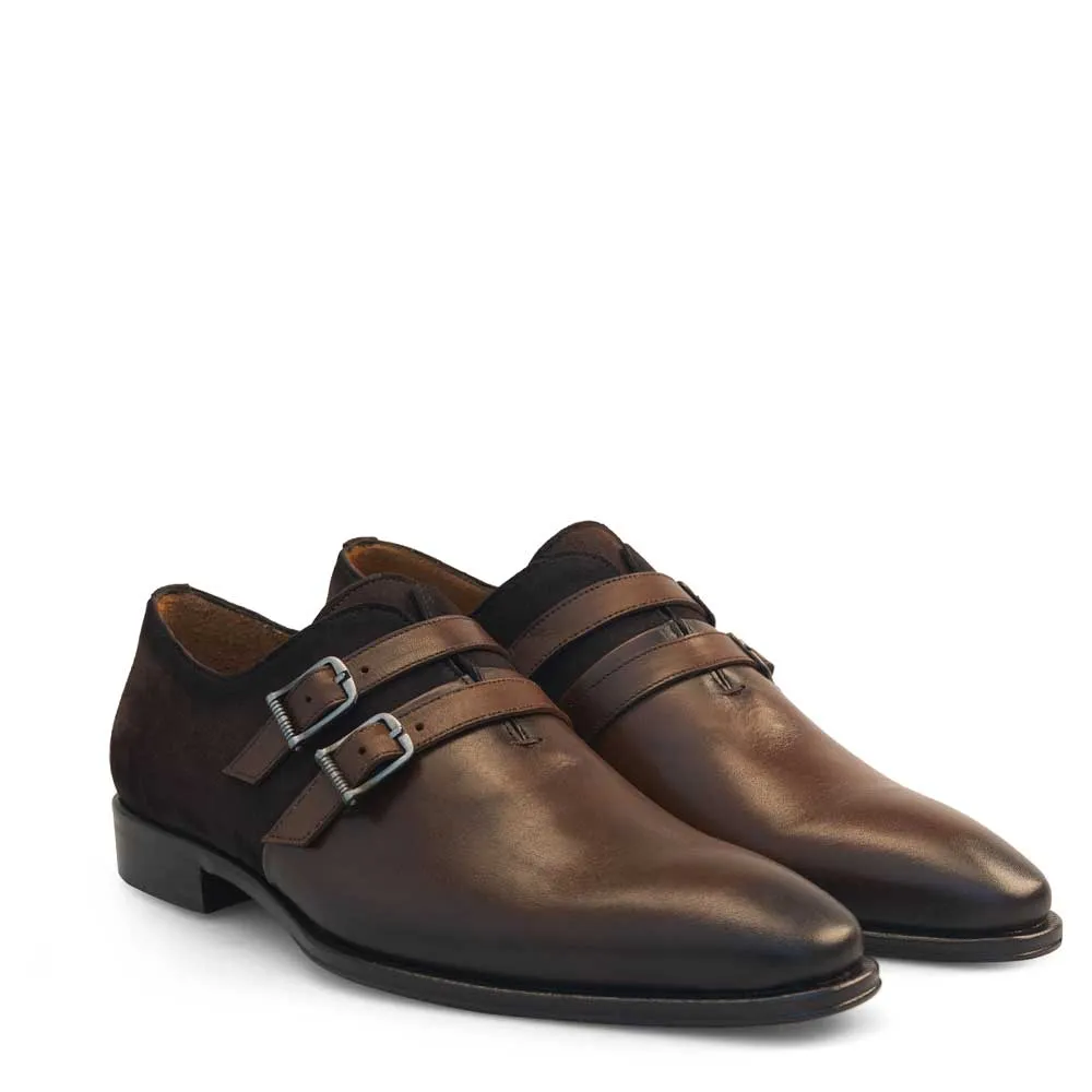 Suede/Leather Double Monk Strap