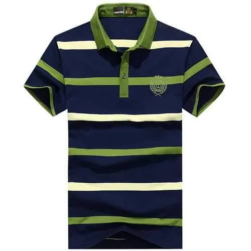 Summer Striped Casual Cotton Golf Shirt