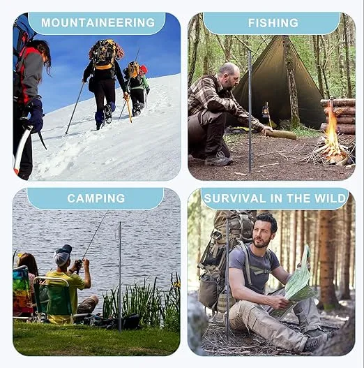 Tactical Trekking Pole for Hiking, Walking Cane Stick, Survival Alpenstock