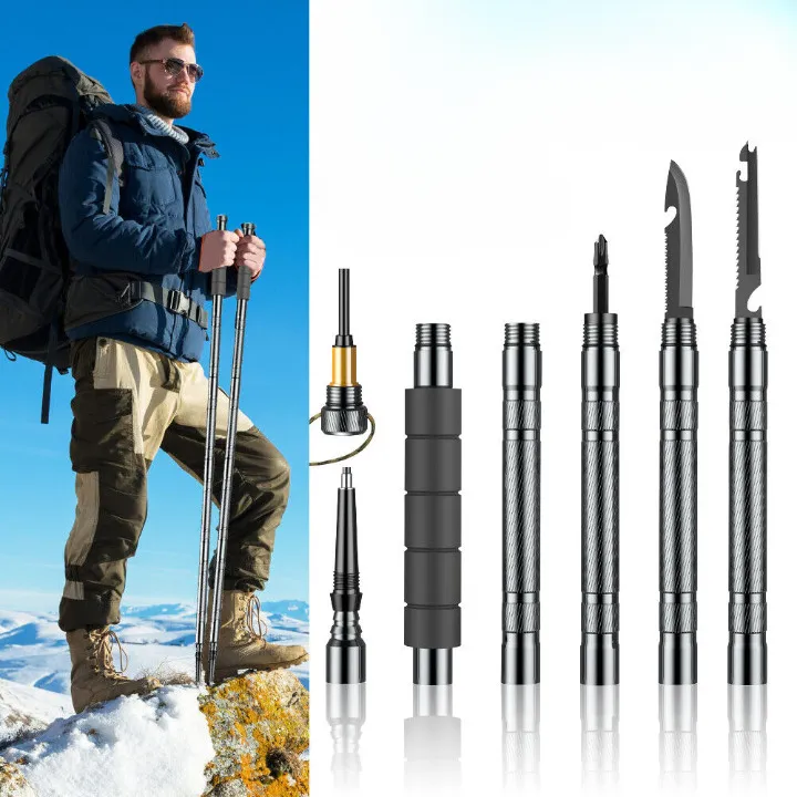 Tactical Trekking Pole for Hiking, Walking Cane Stick, Survival Alpenstock