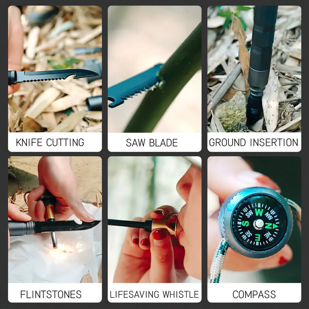 Tactical Trekking Pole for Hiking, Walking Cane Stick, Survival Alpenstock