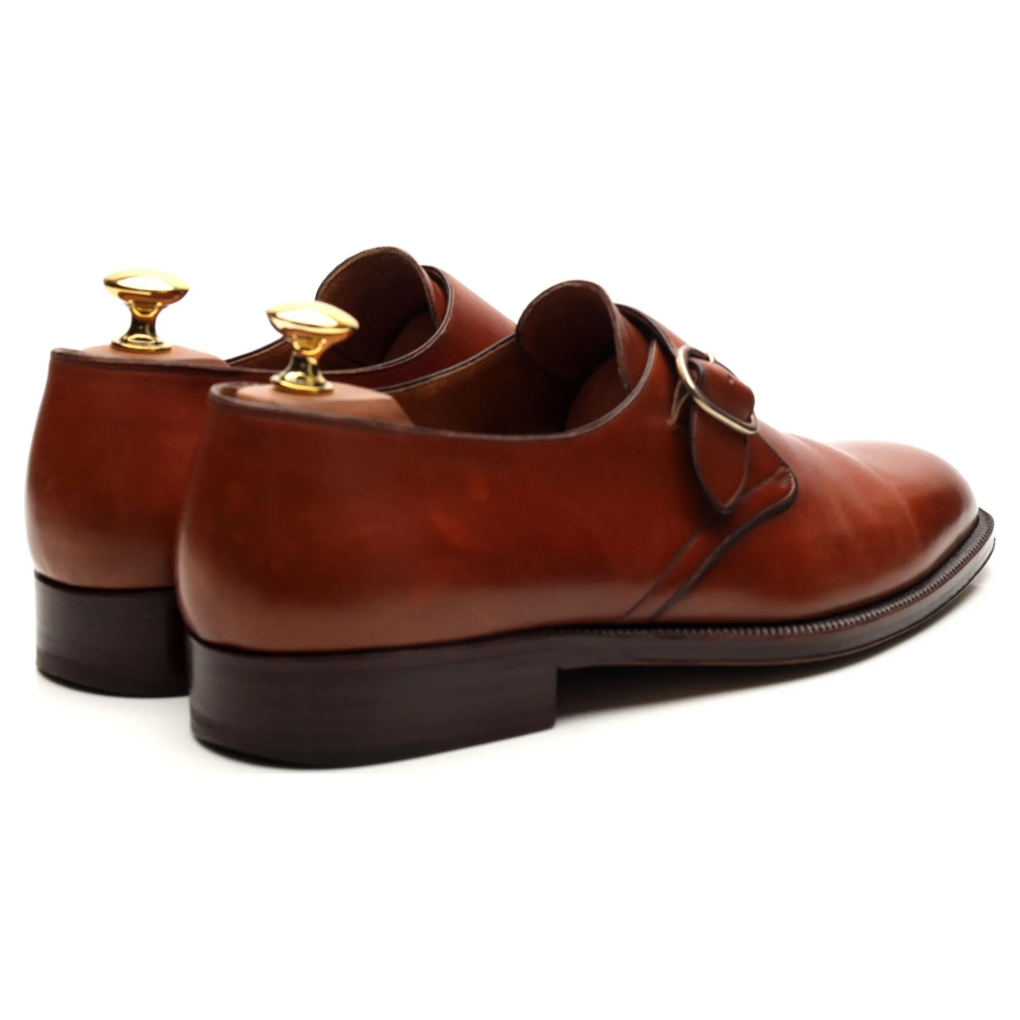 Tan Brown Leather Monk Strap UK 7.5