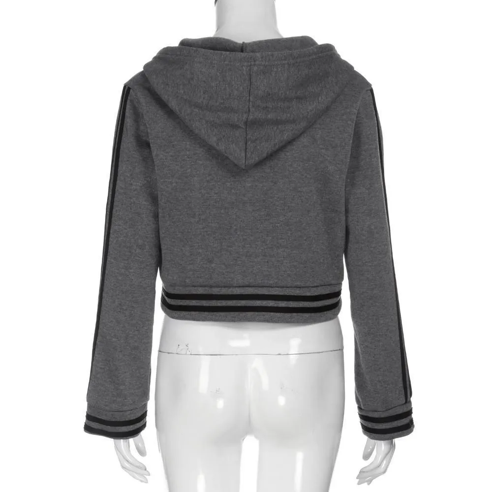 Thick Lace-Up V-Neck Hoodie
