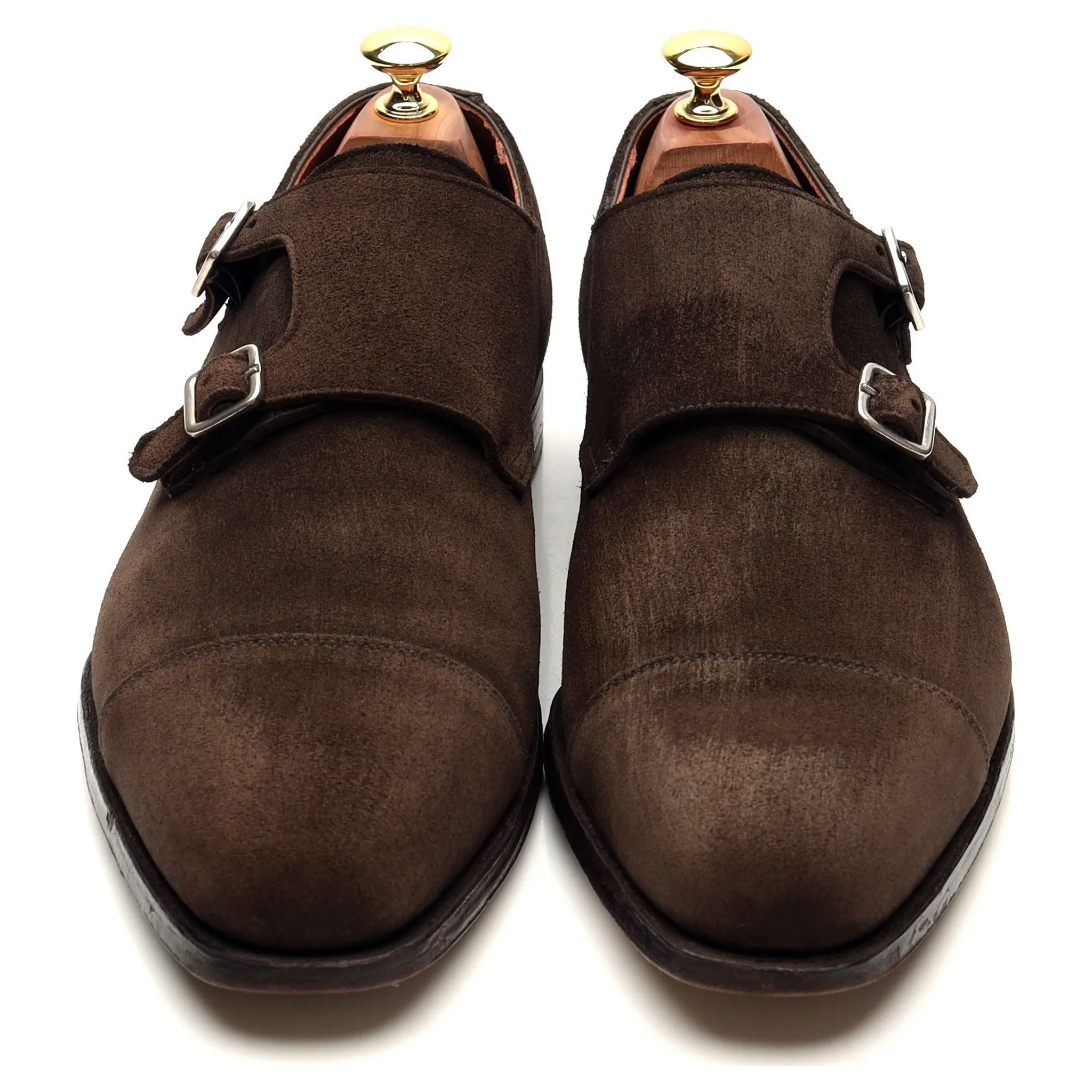 'Thomas' Dark Brown Suede Double Monk Strap UK 9 E