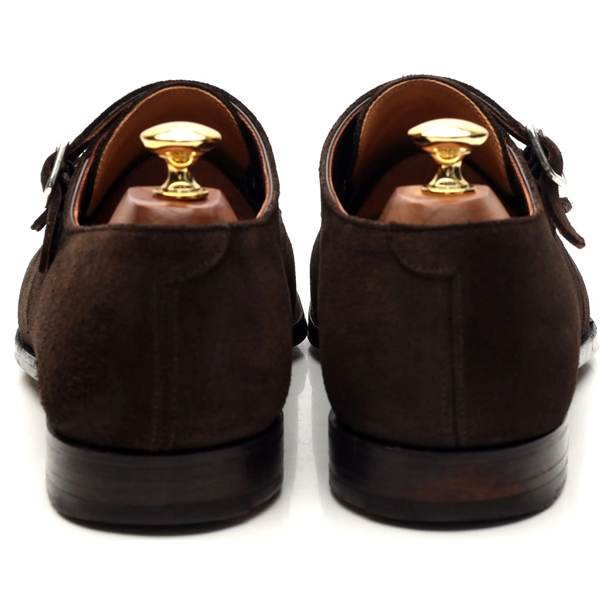 'Thomas' Dark Brown Suede Double Monk Strap UK 9 E