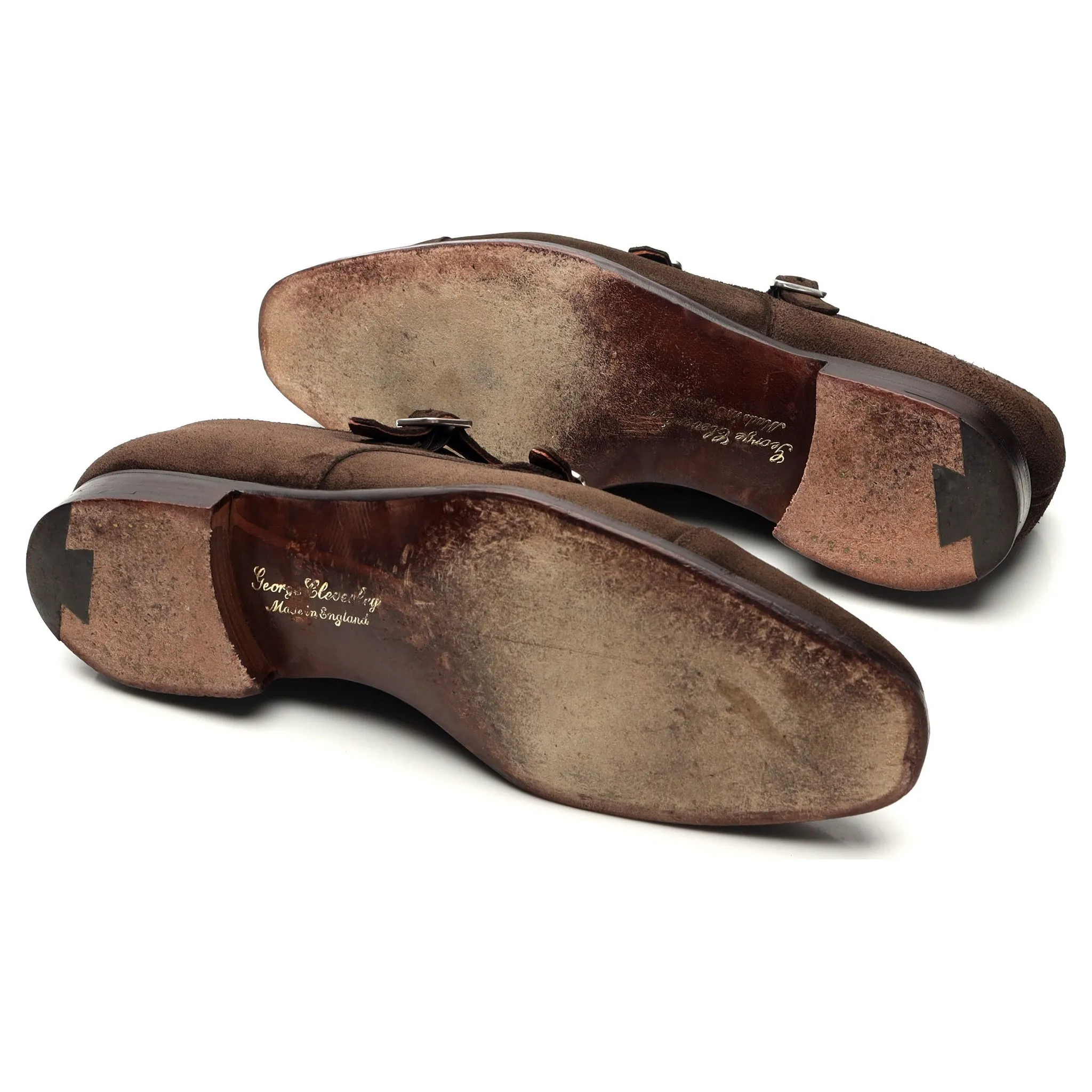 'Thomas' Dark Brown Suede Double Monk Strap UK 9 E