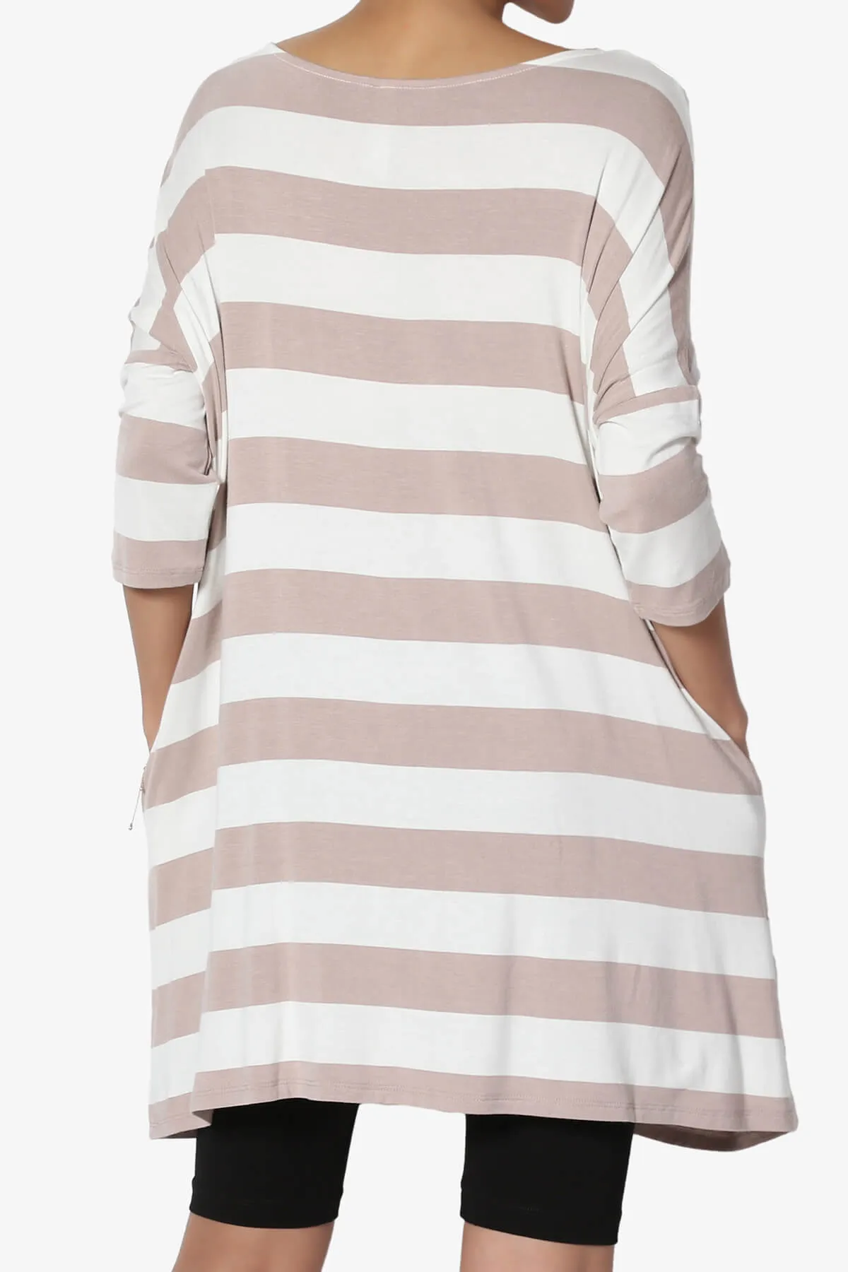 Timp Stripe Drop Shoulder Tunic Top