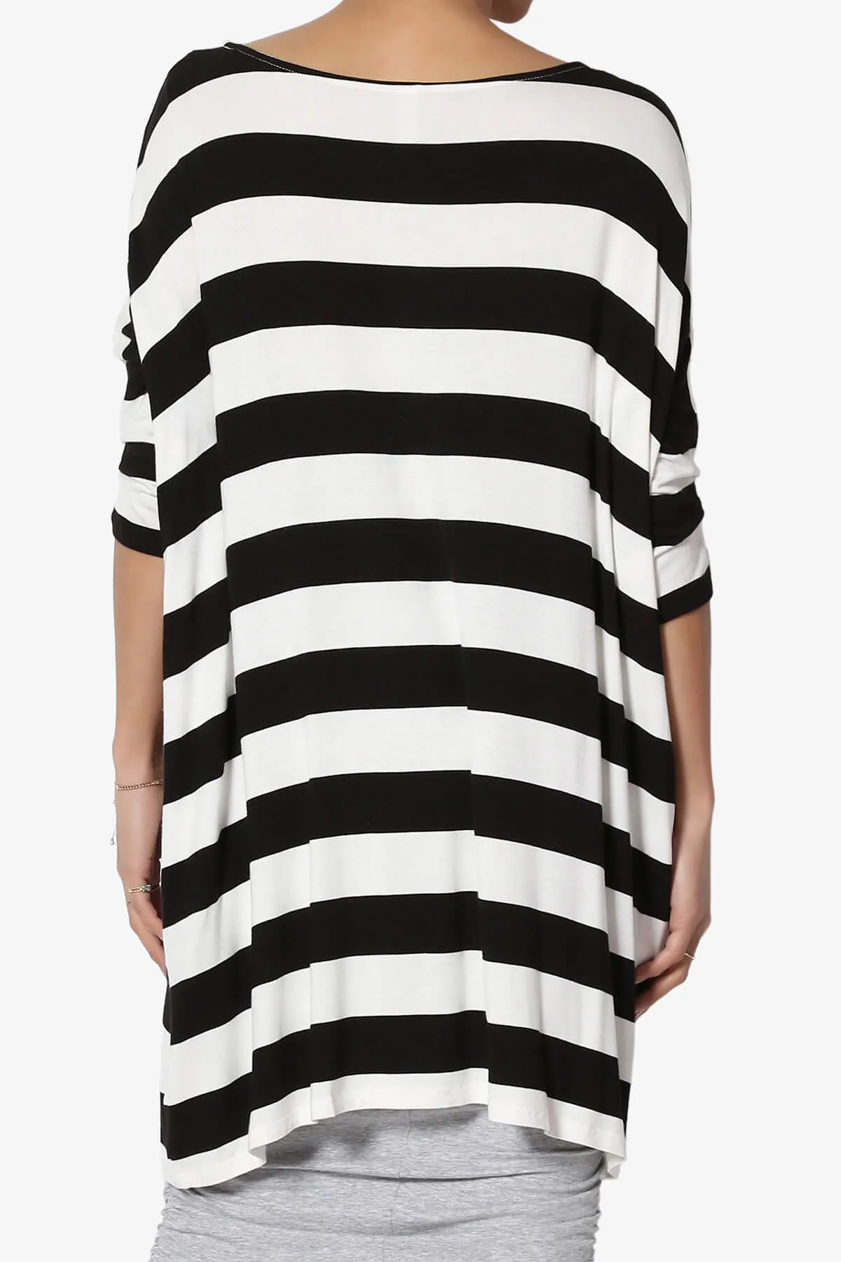 Timp Stripe Drop Shoulder Tunic Top