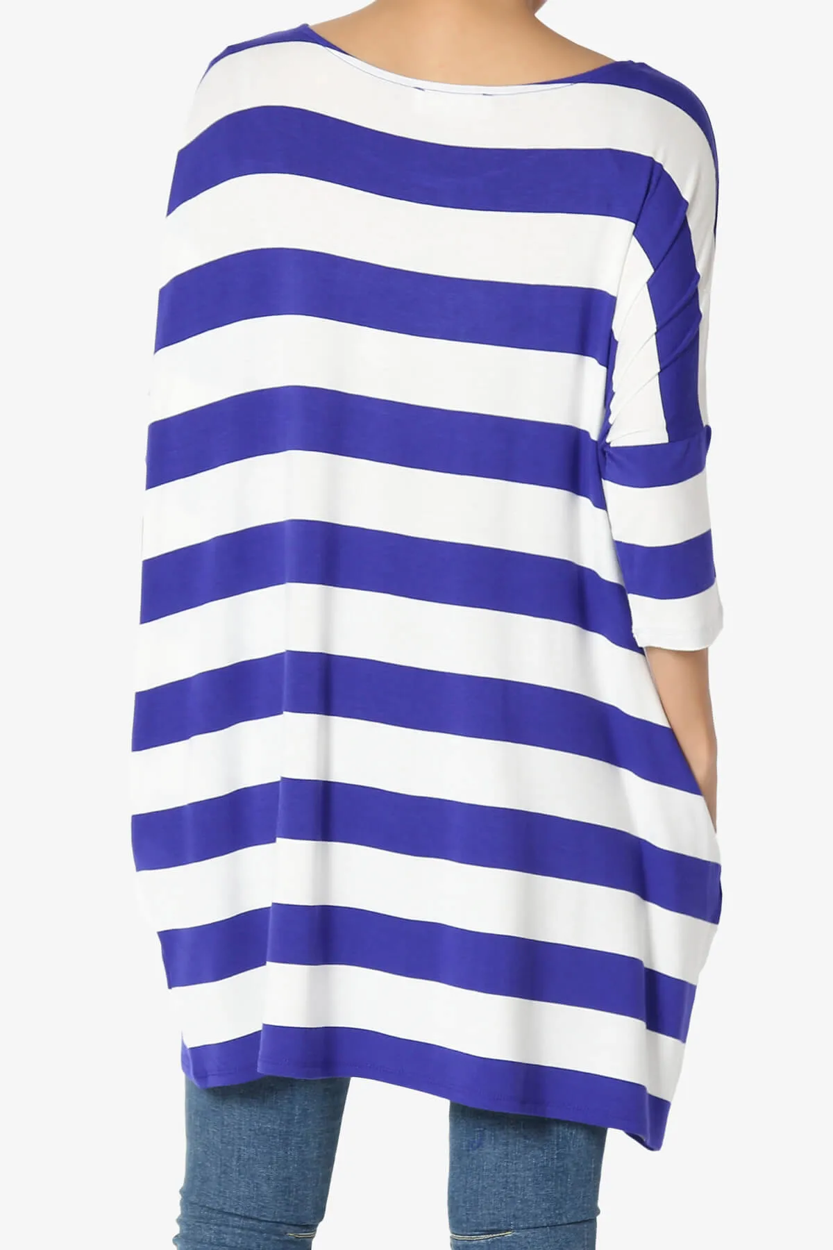 Timp Stripe Drop Shoulder Tunic Top