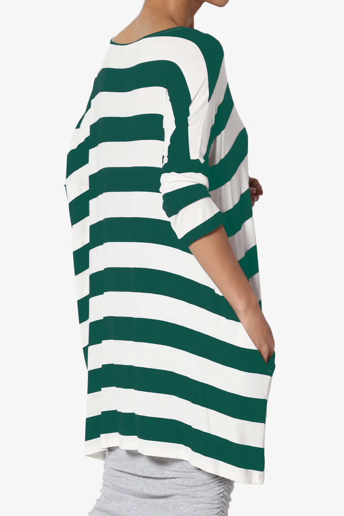 Timp Stripe Drop Shoulder Tunic Top