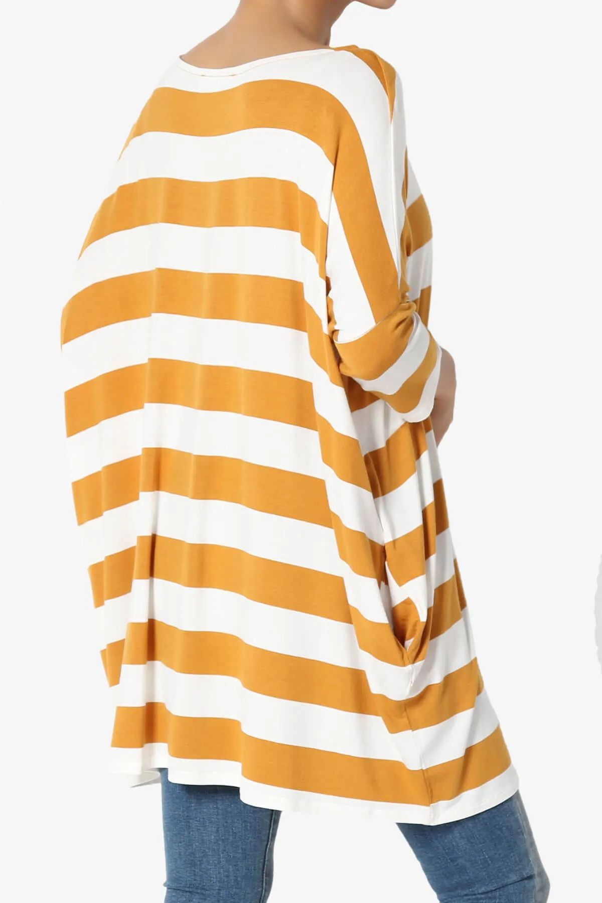 Timp Stripe Drop Shoulder Tunic Top