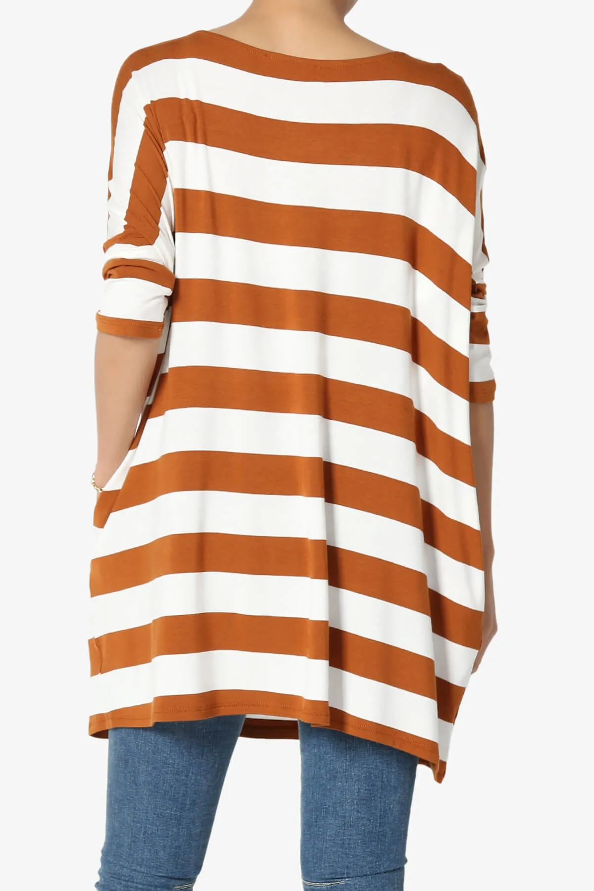 Timp Stripe Drop Shoulder Tunic Top