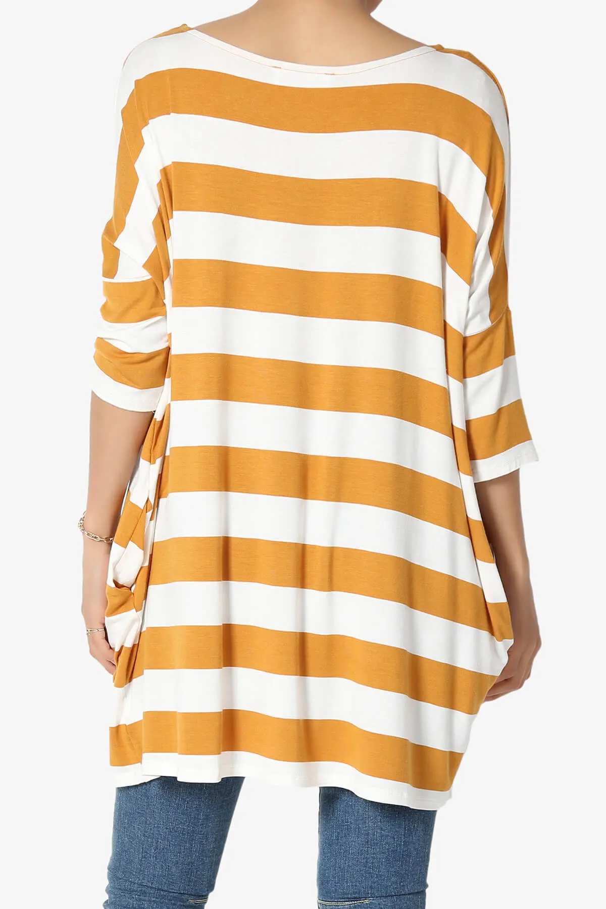 Timp Stripe Drop Shoulder Tunic Top