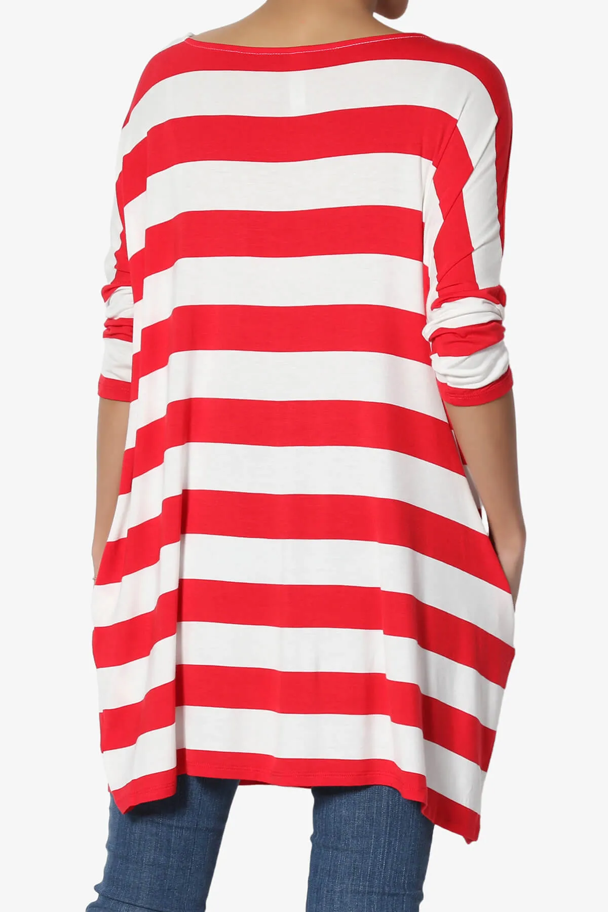 Timp Stripe Drop Shoulder Tunic Top